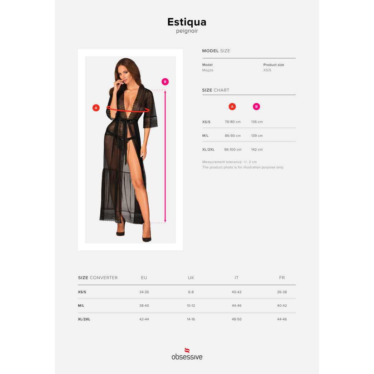 Ob estiqua peignoir black - Obsessive