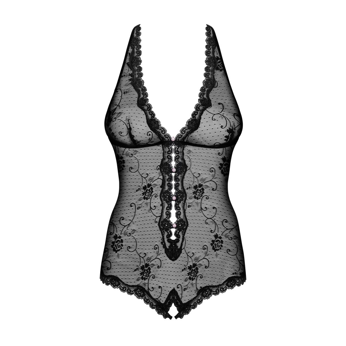 Fiorenta body met open kruis – zwart