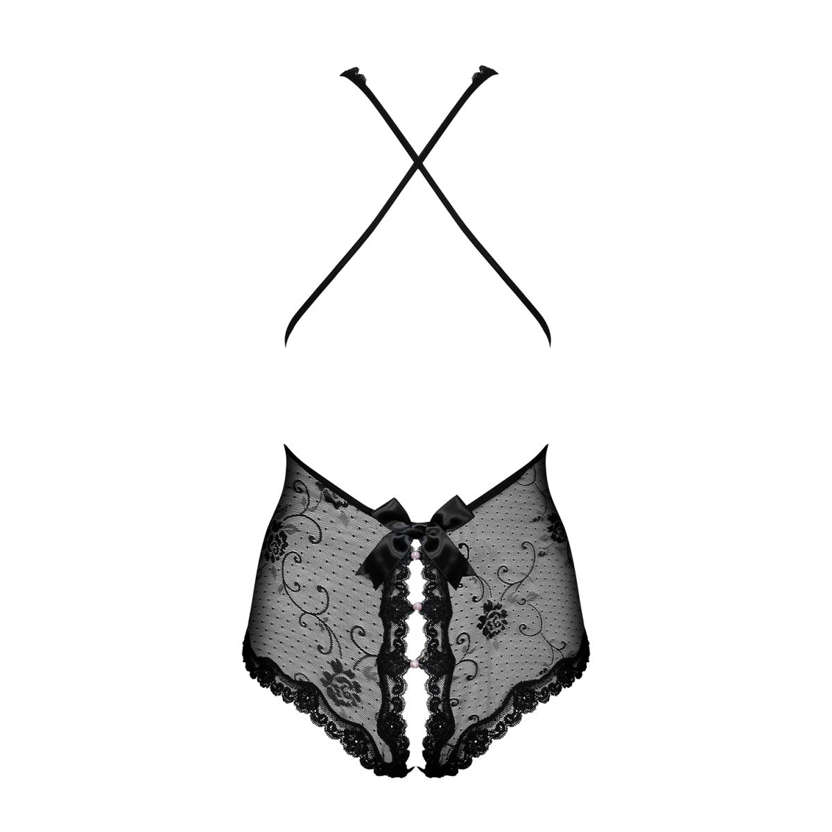 Fiorenta body met open kruis – zwart
