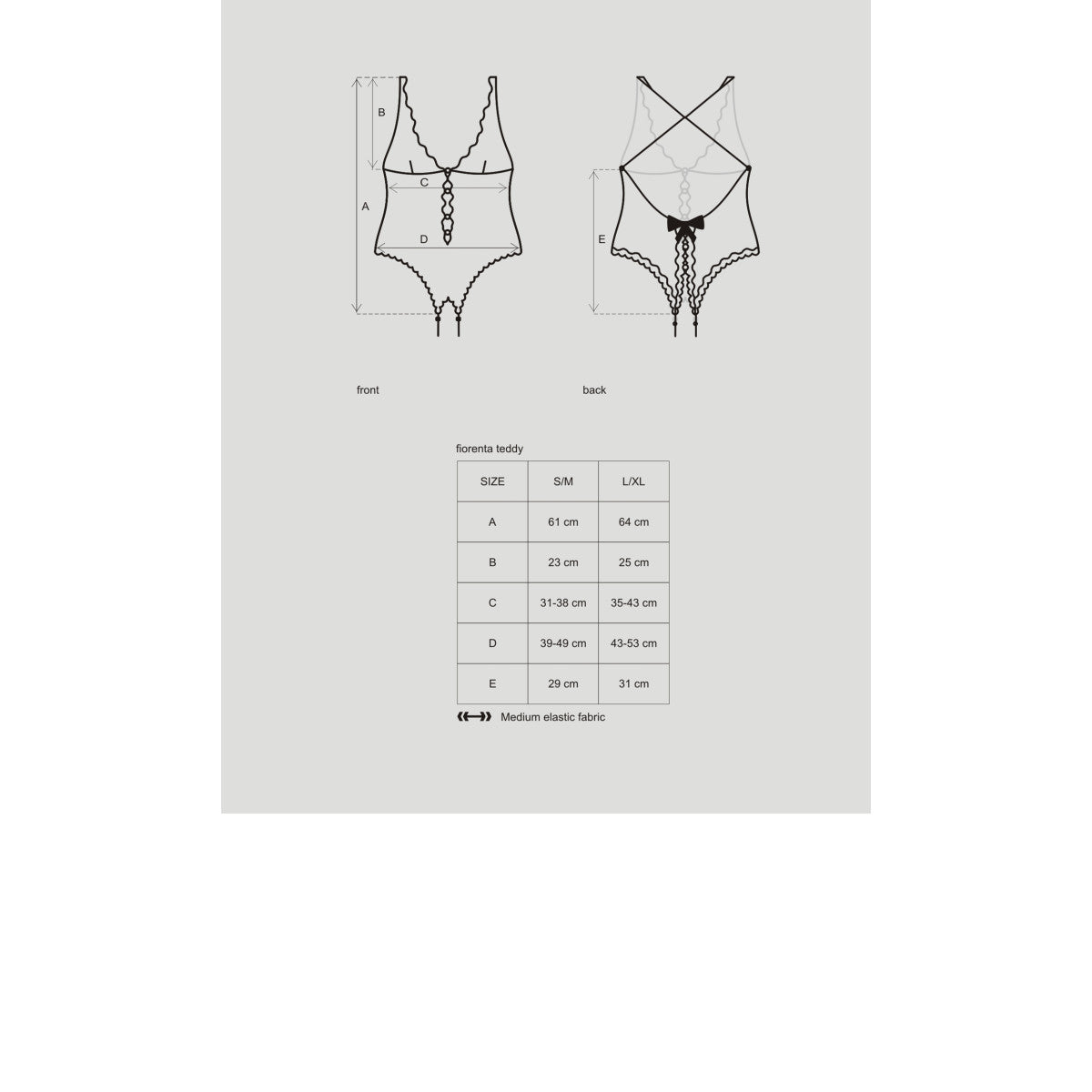 Fiorenta body met open kruis – zwart