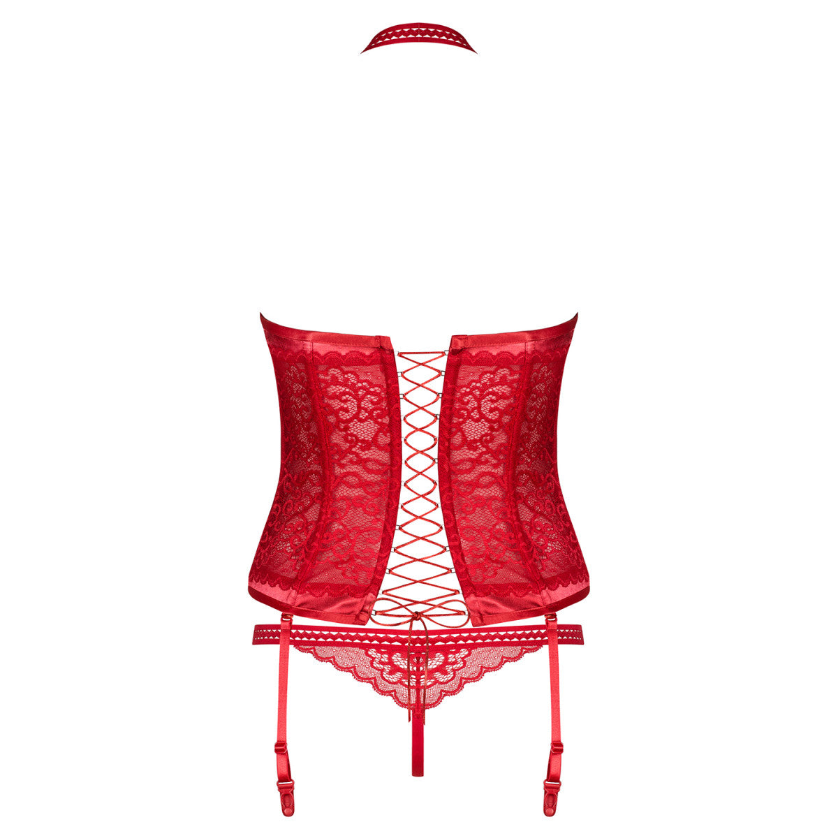 Ob flameria corset & thong red - Obsessive