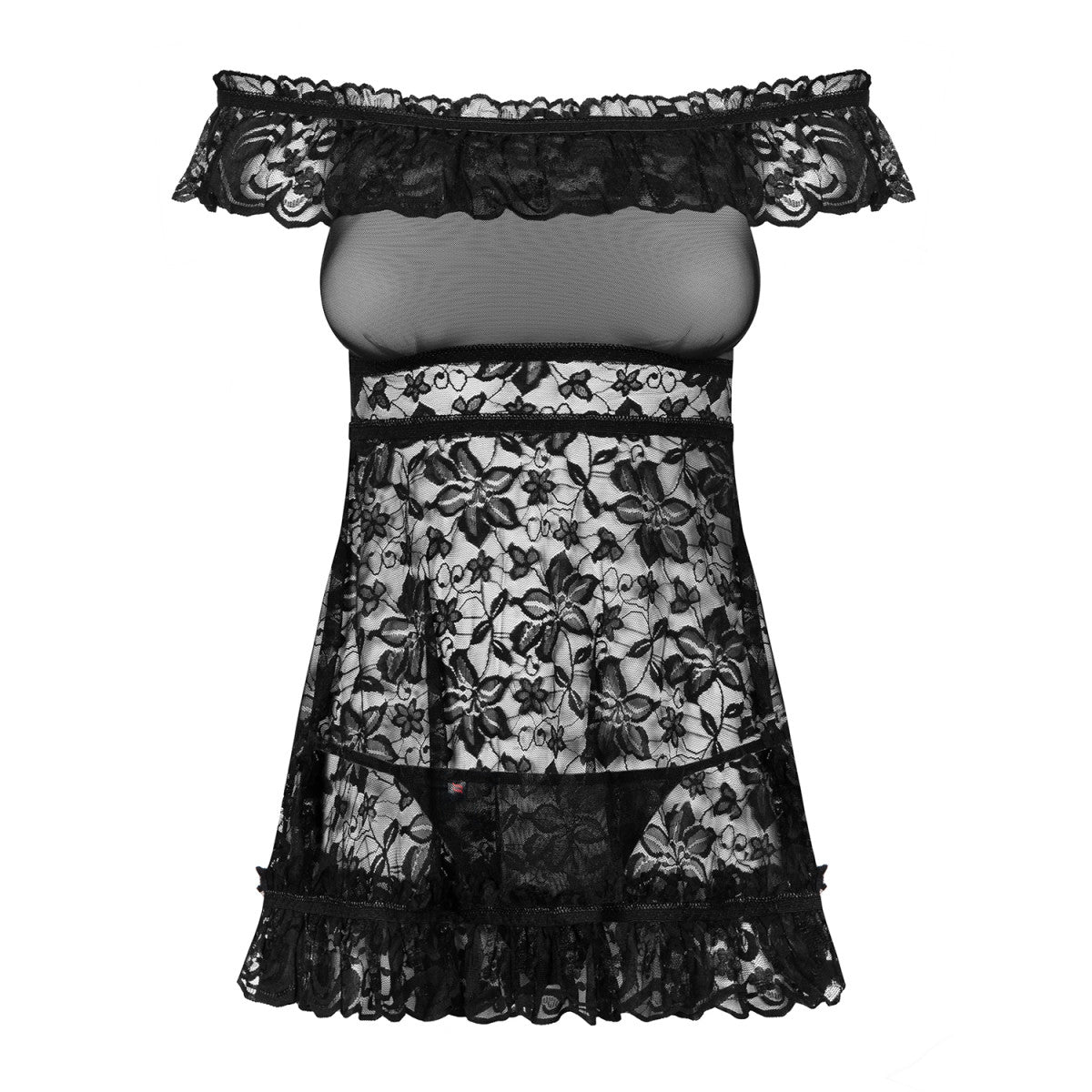 Flores babydoll – zwart
