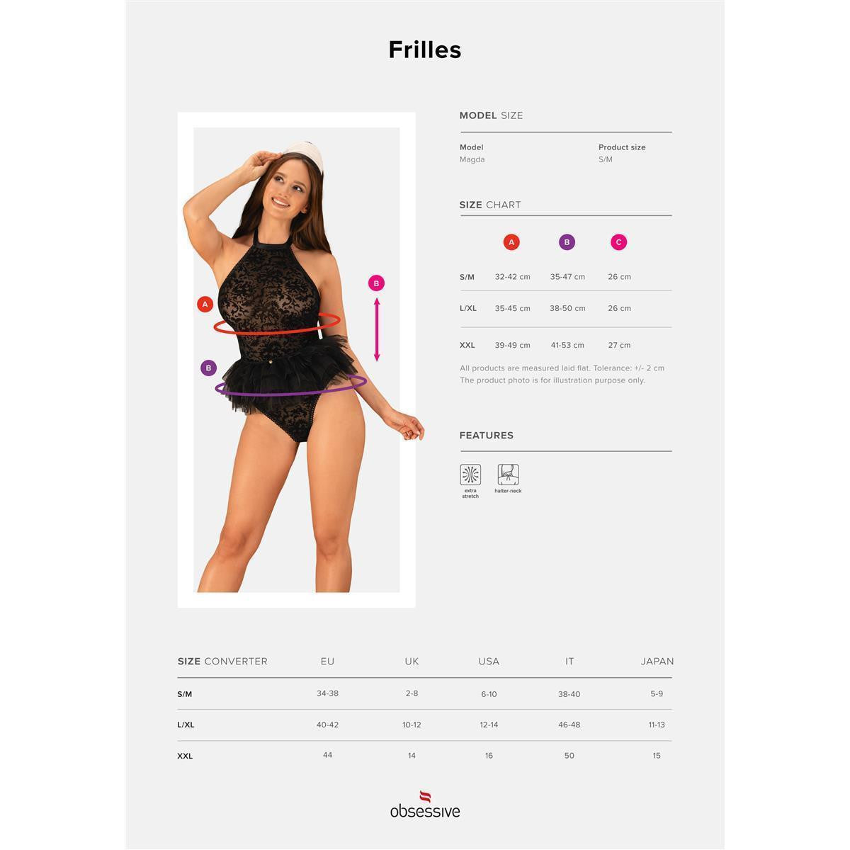 Frilles verkleedset – zwart
