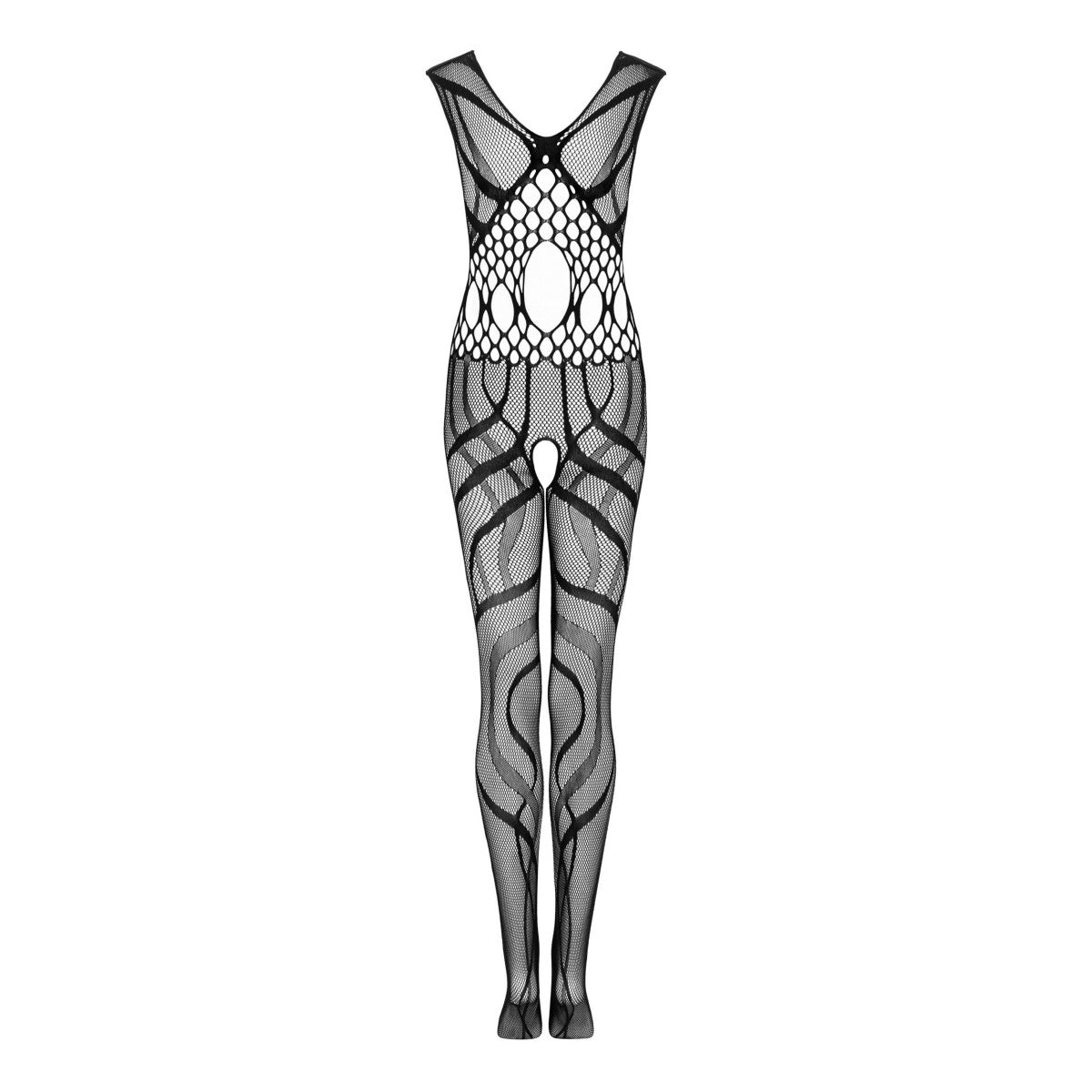 G328 bodystocking met open kruis – zwart – detail 3