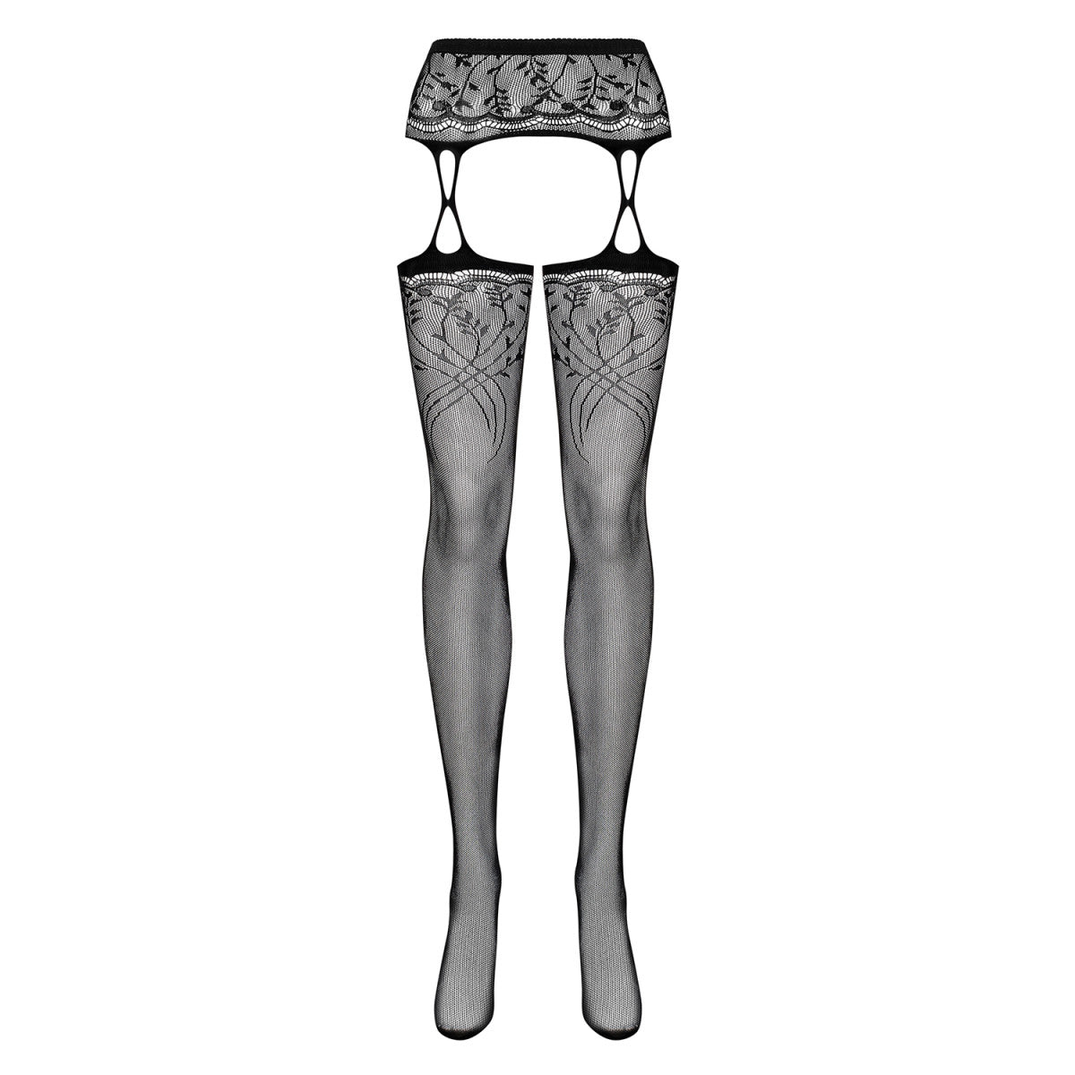 Garter bodystocking met open kruis – zwart van Dare2Live – zwart