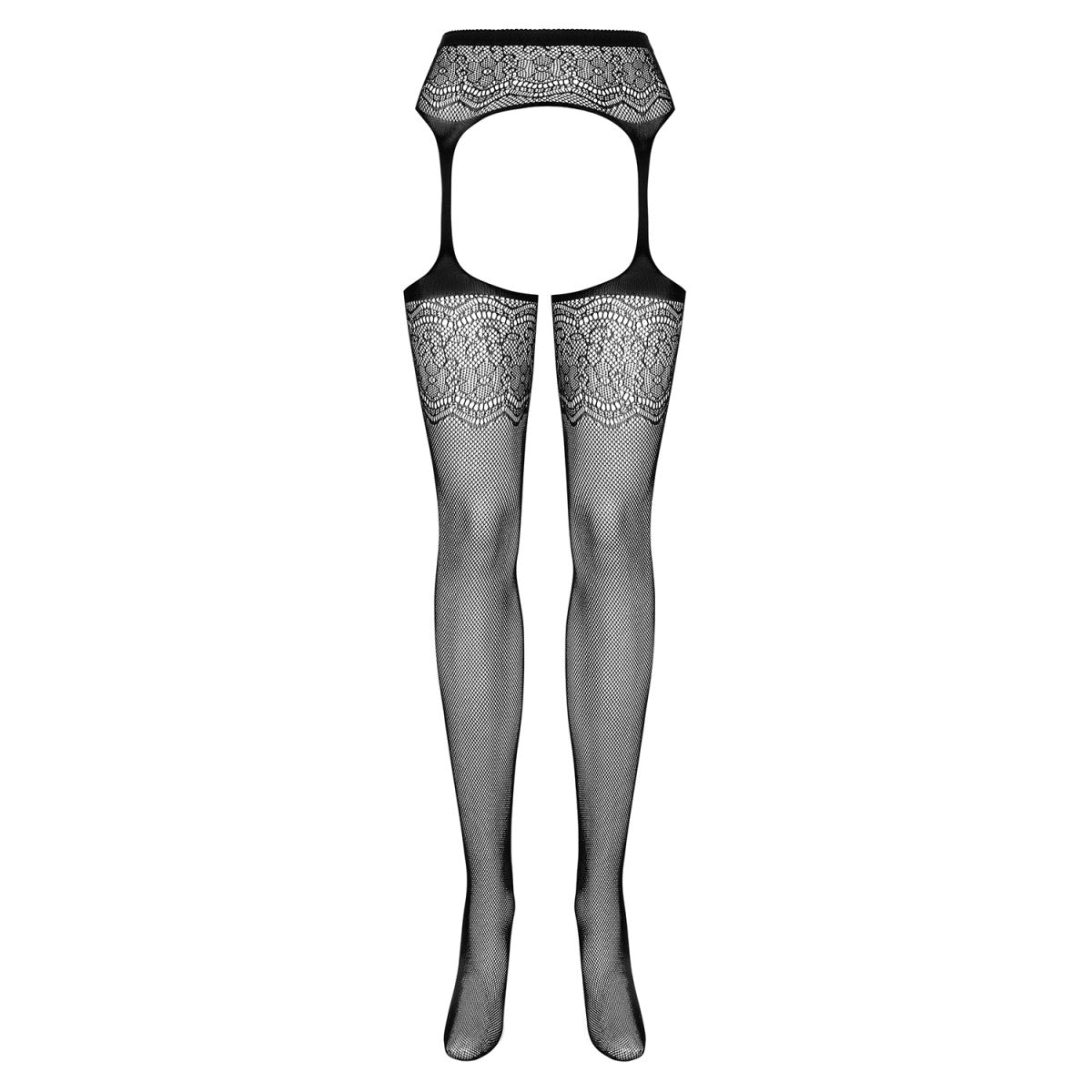 Garter bodystocking met open kruis – zwart van Dare2Live – zwart