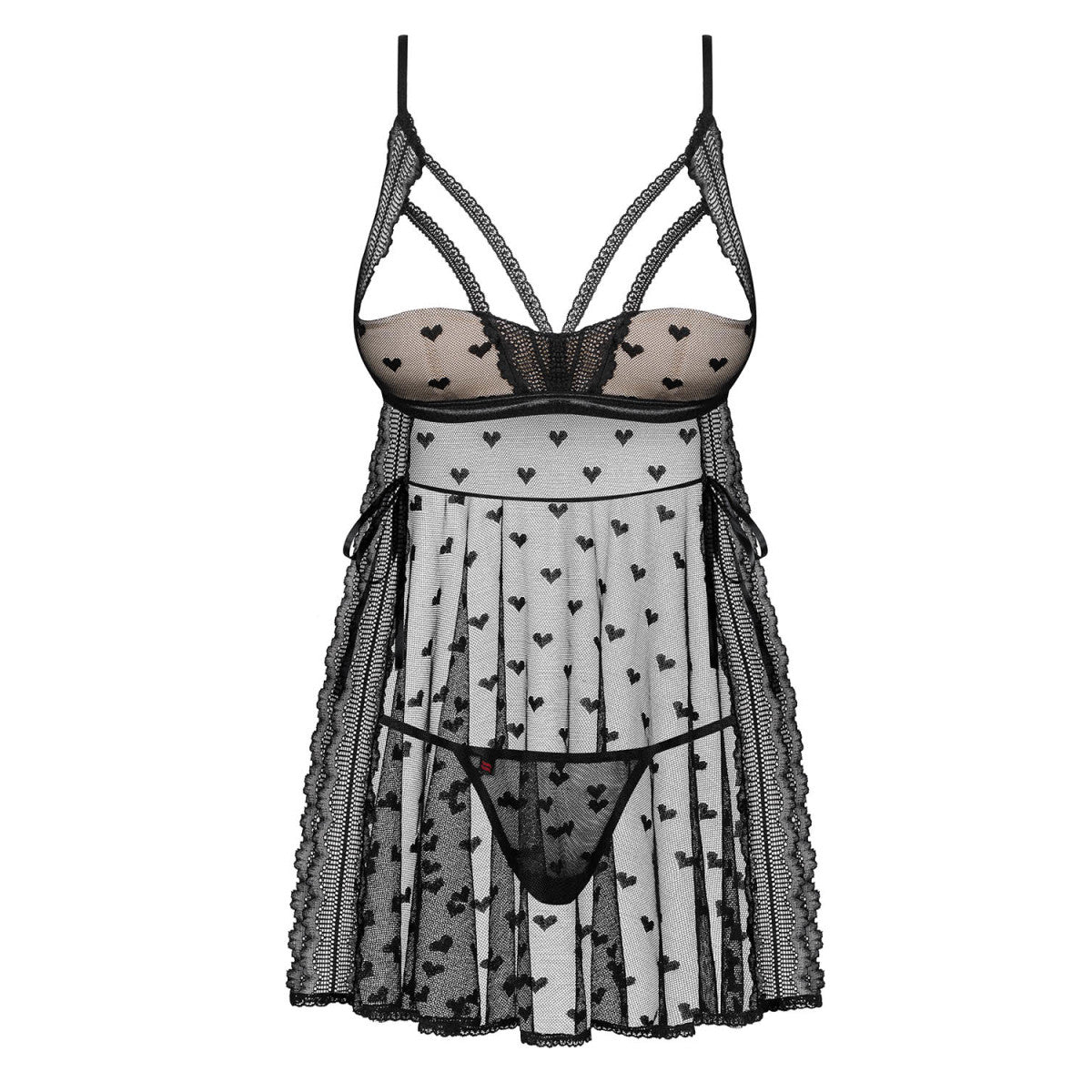 Heartia babydoll – zwart