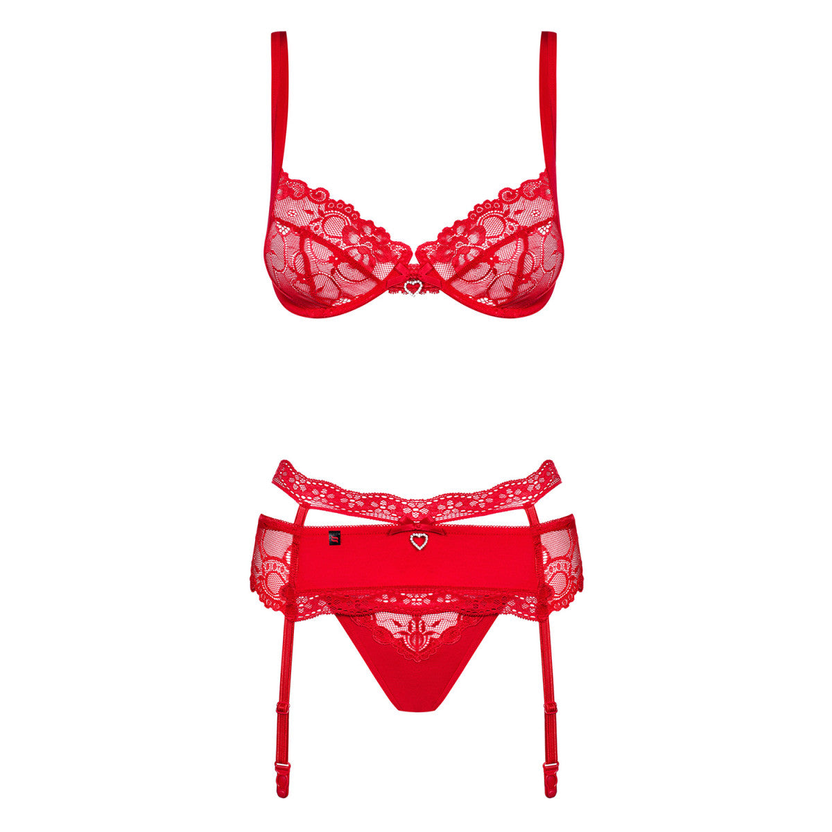 Heartina lingerieset 3-delig – rood