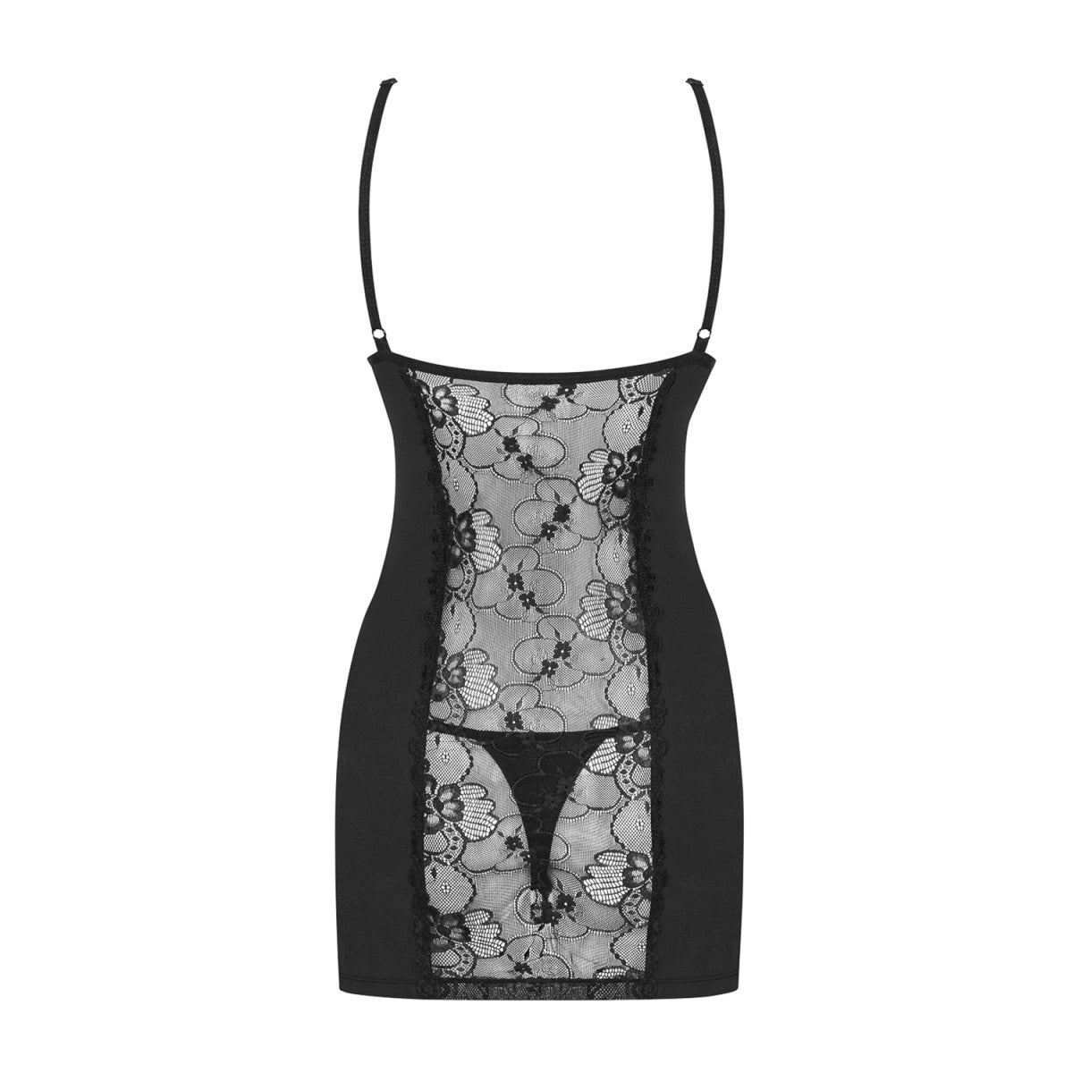 Ob heartina chemise & thong black