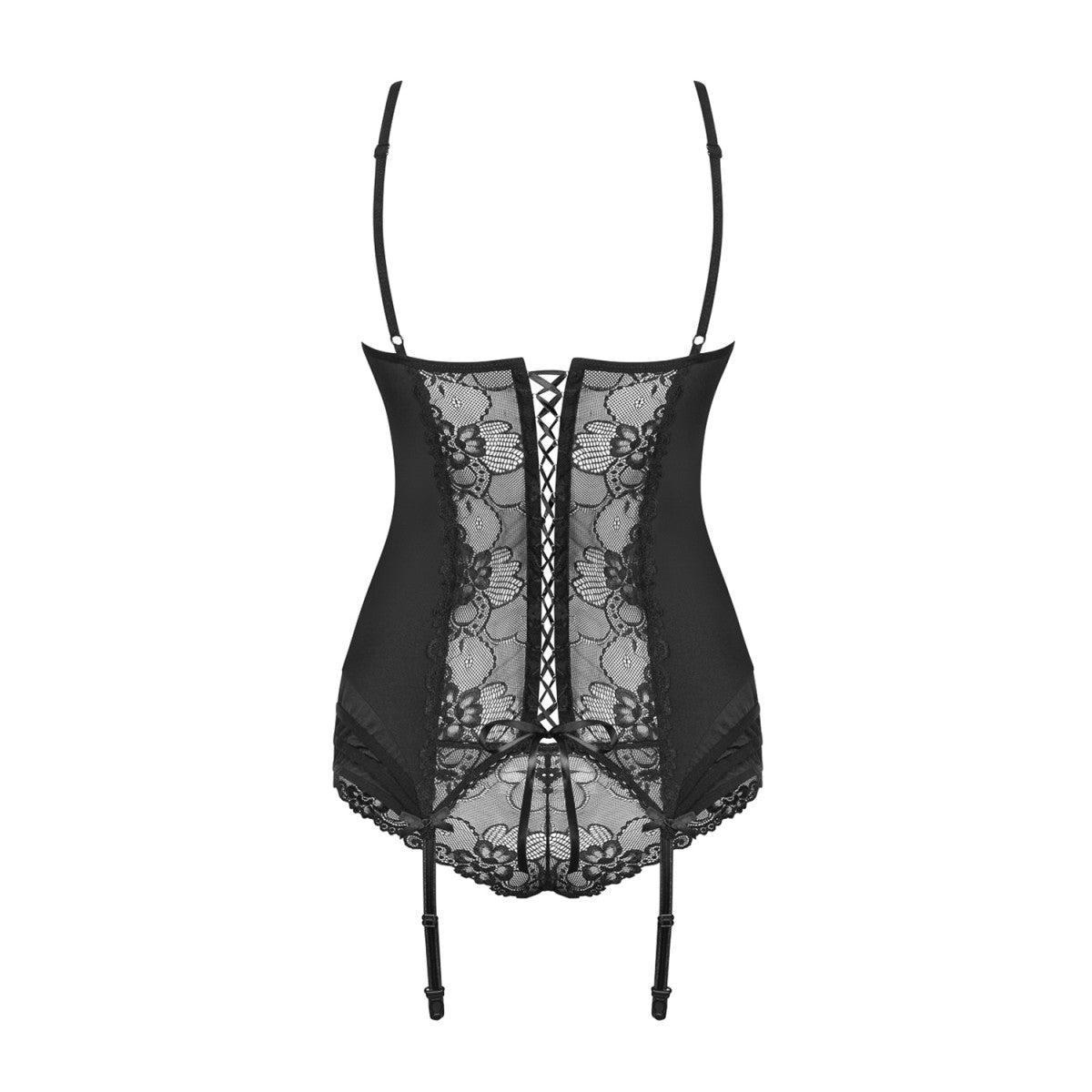 Ob heartina corset & thong black - Obsessive