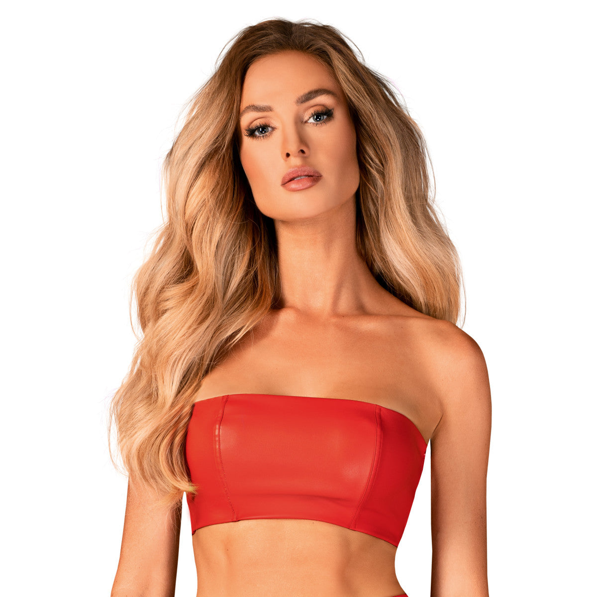 Hermeza lingerieset wetlook – rood – rood van Obsessive