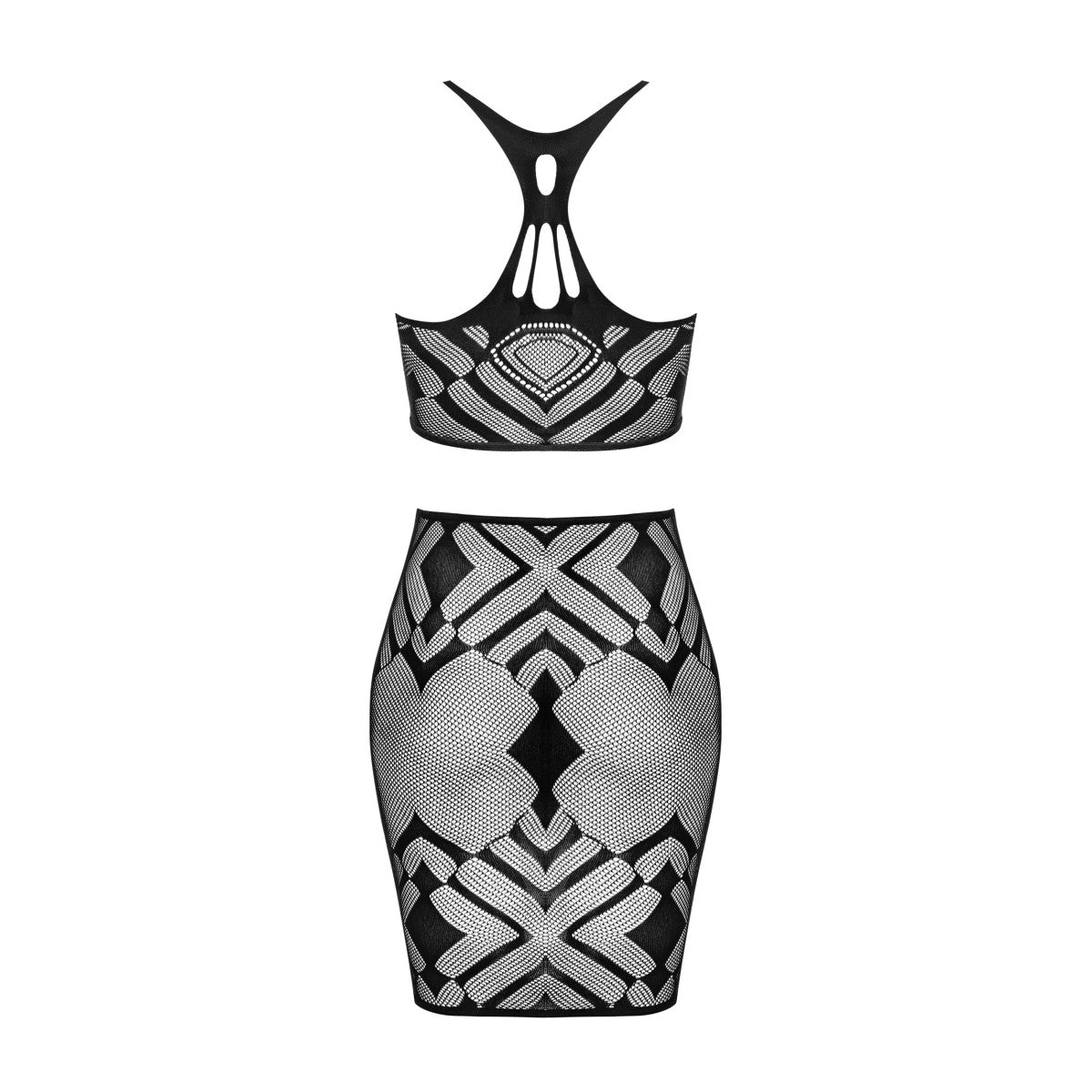 Ob k101 top & skirt black - Obsessive