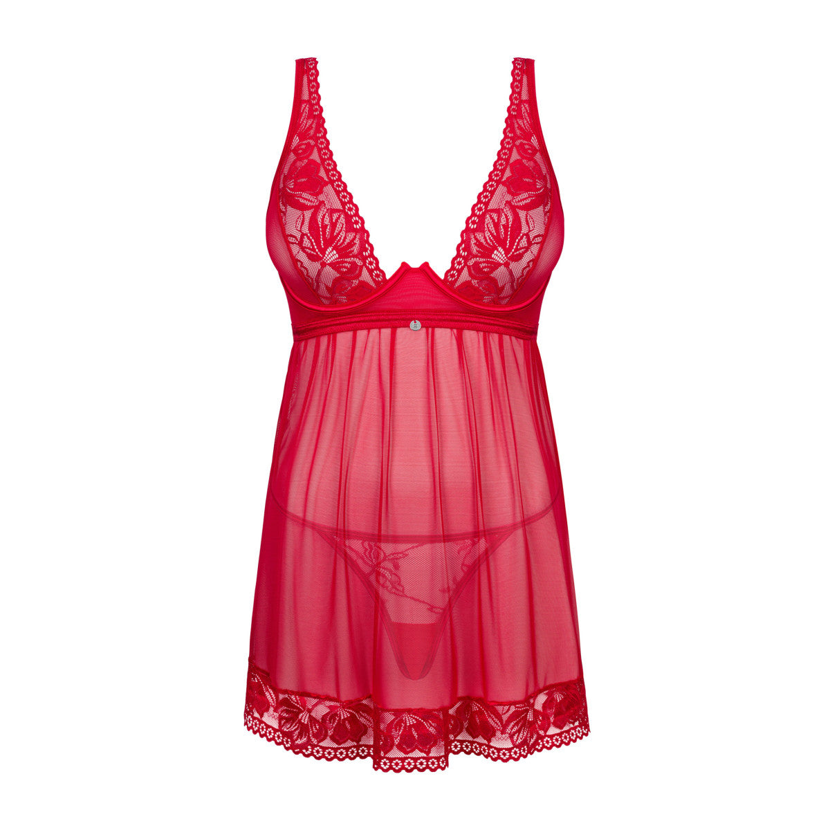Lacelove babydoll met beugels – rood