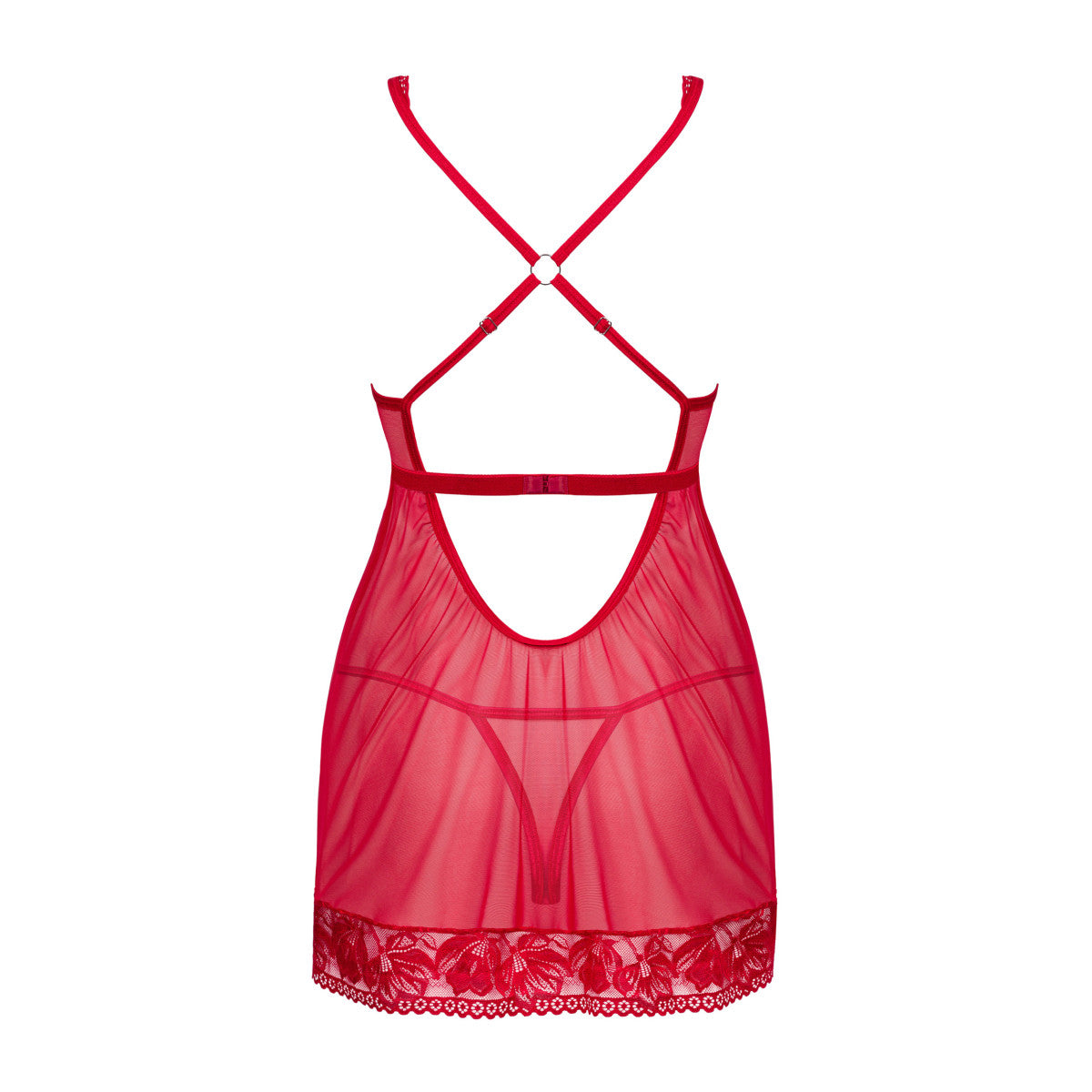 Lacelove babydoll met beugels – rood