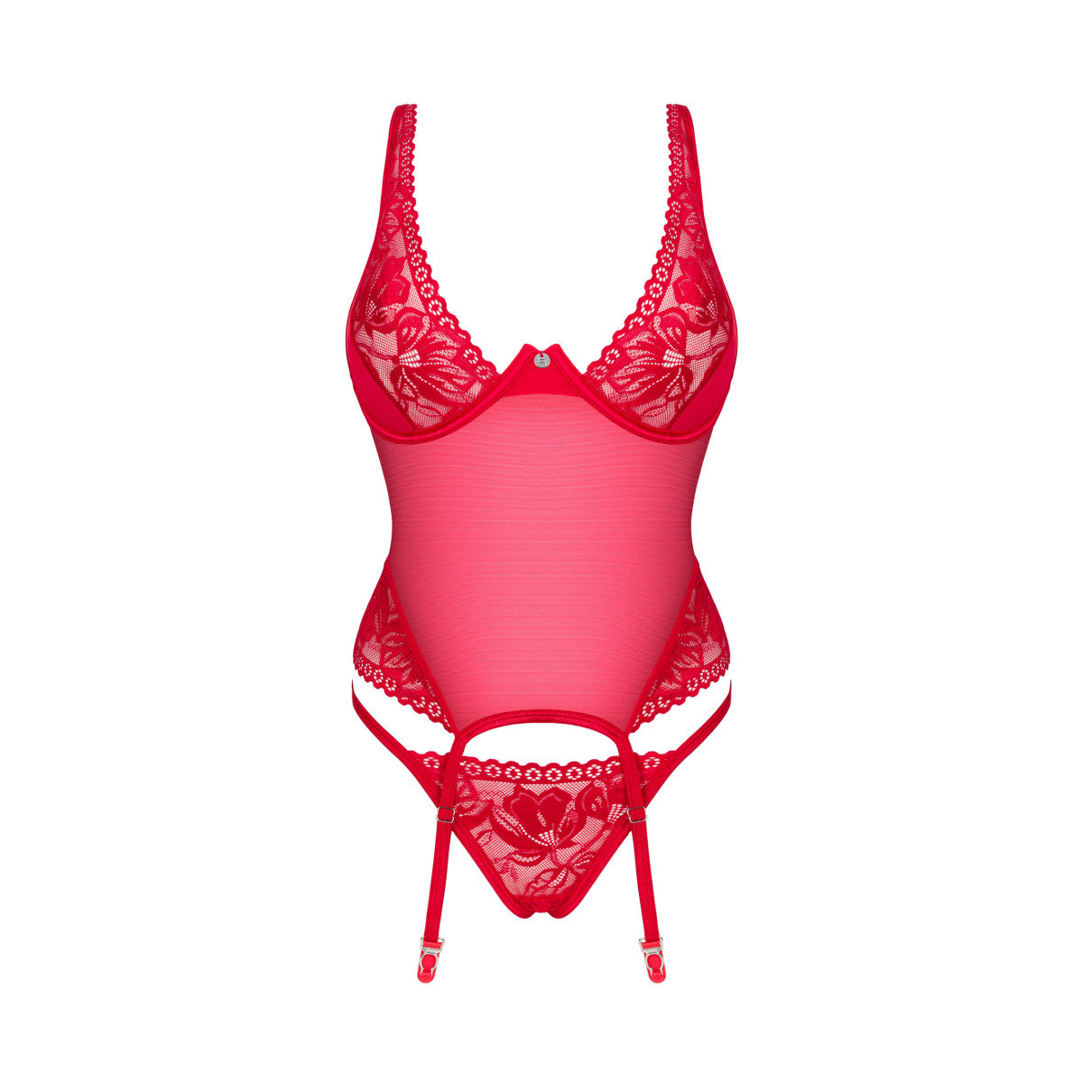 OB Lacelove corset & thong red