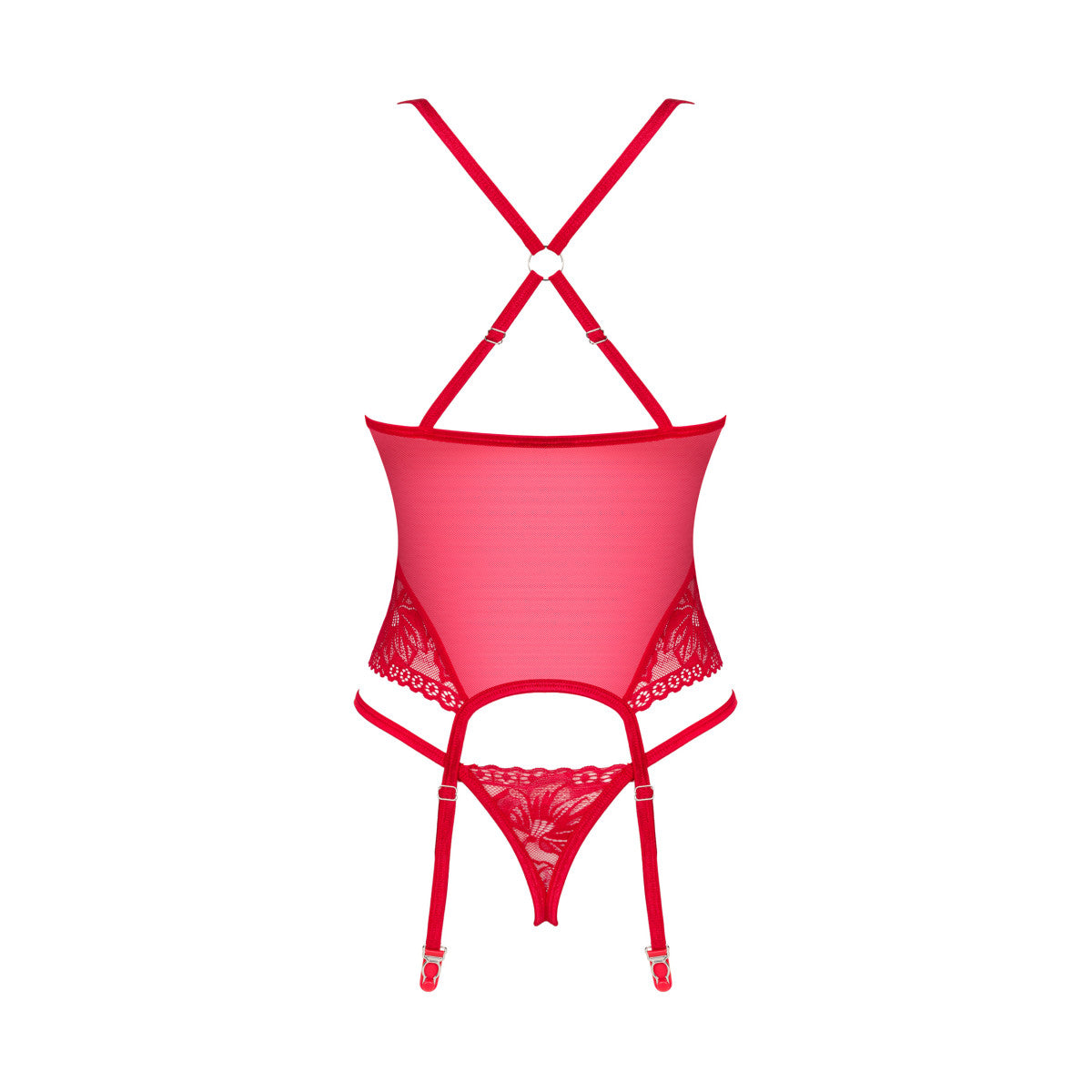 OB Lacelove corset & thong red