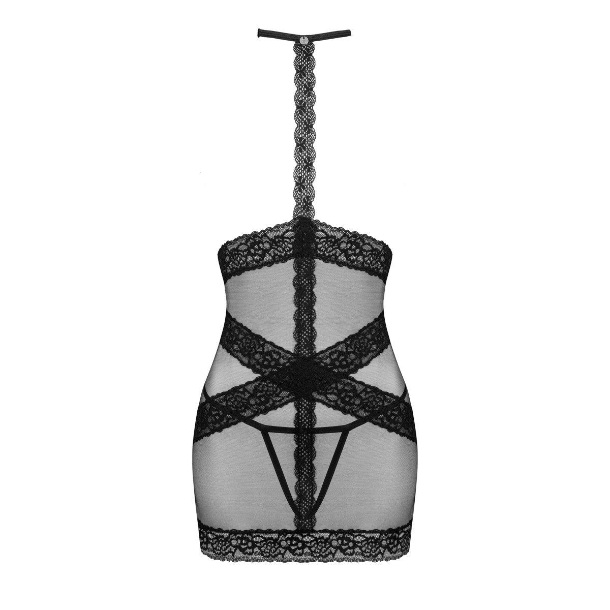 Ob lacrisia chemise & thong black - Obsessive