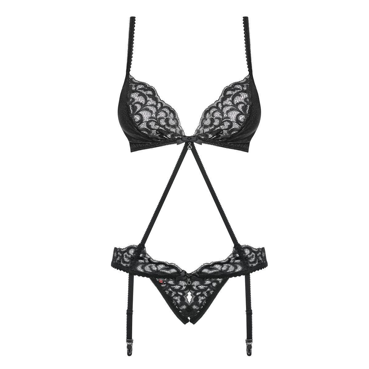 OB Laluna crotchless teddy black