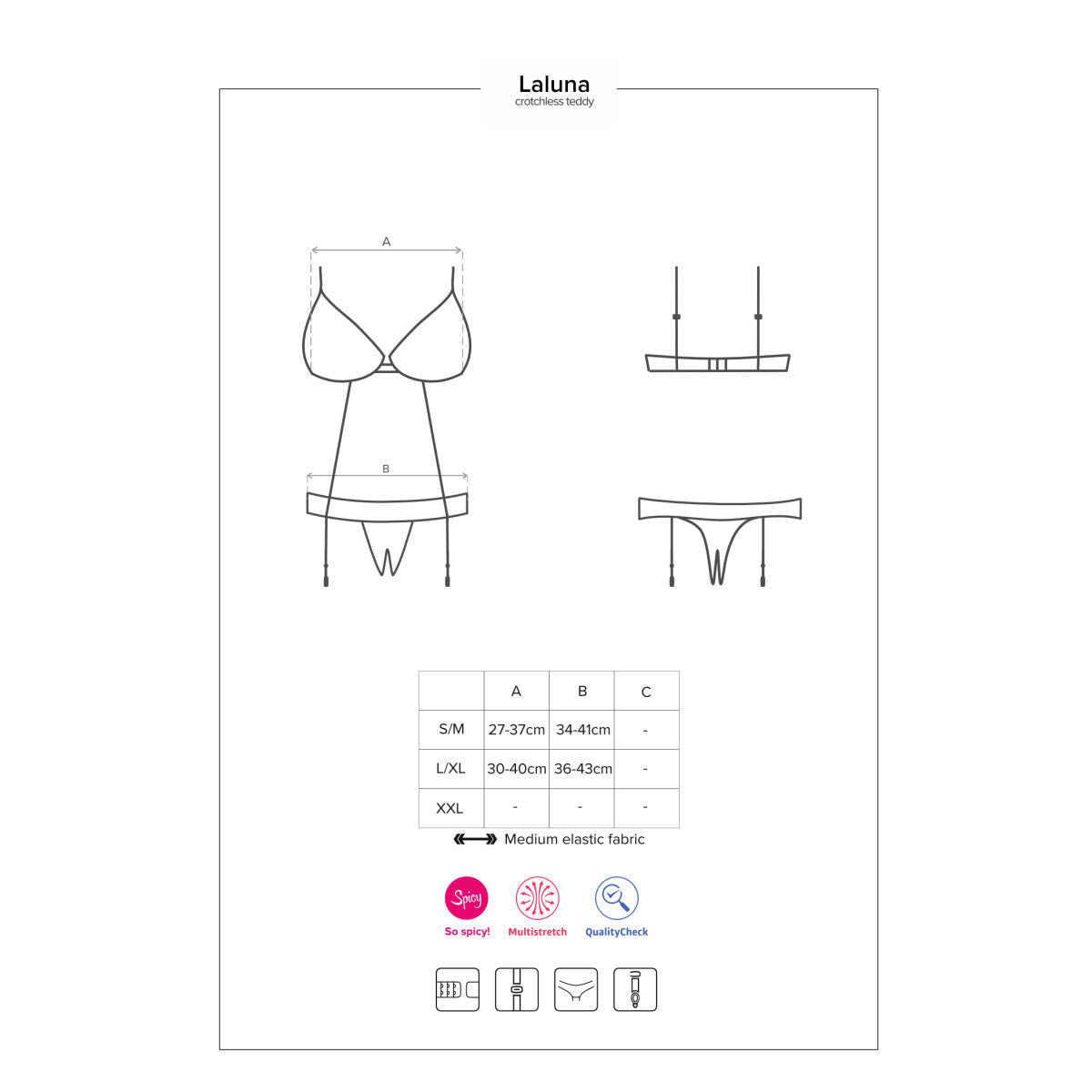 OB Laluna crotchless teddy black