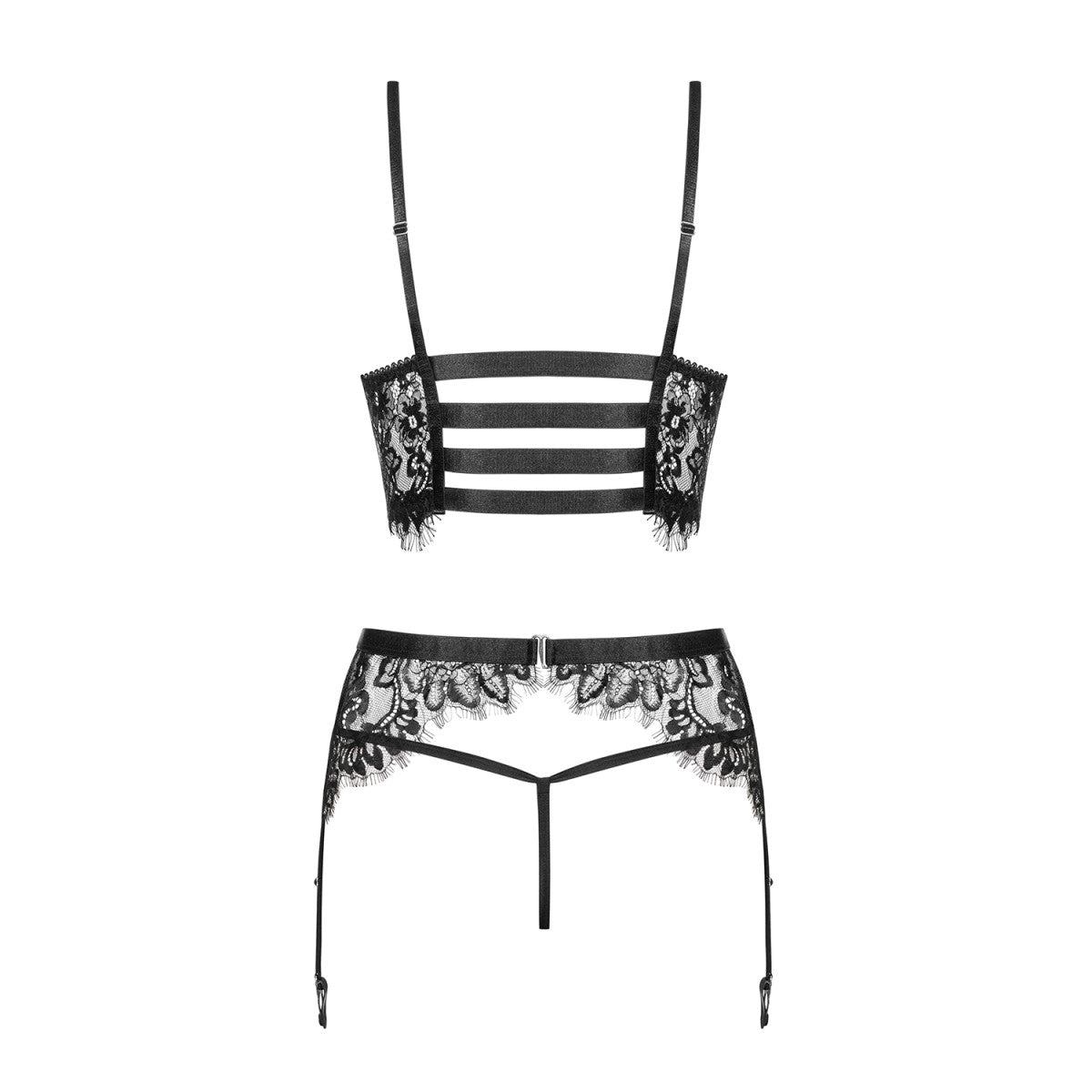 Lashy kanten bustier – zwart