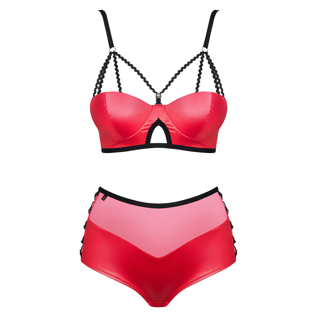 Leatheria lingerieset wetlook – rood van Dare2Live – rood