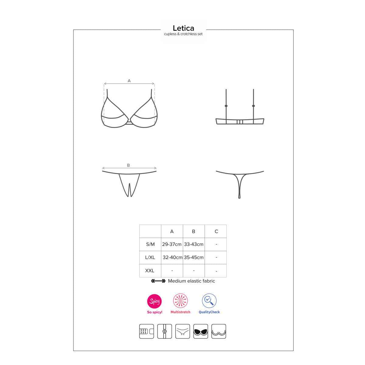 OB Letica 2 pcs set cupless black
