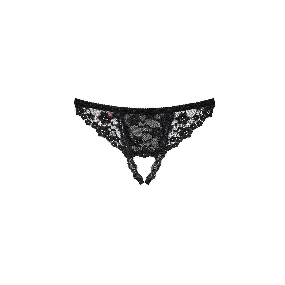 Ob letica crotchless thong black