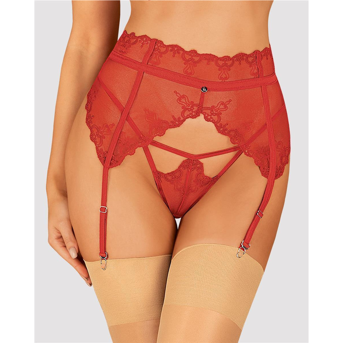 Lonesia jarretelgordel – rood – detail 4