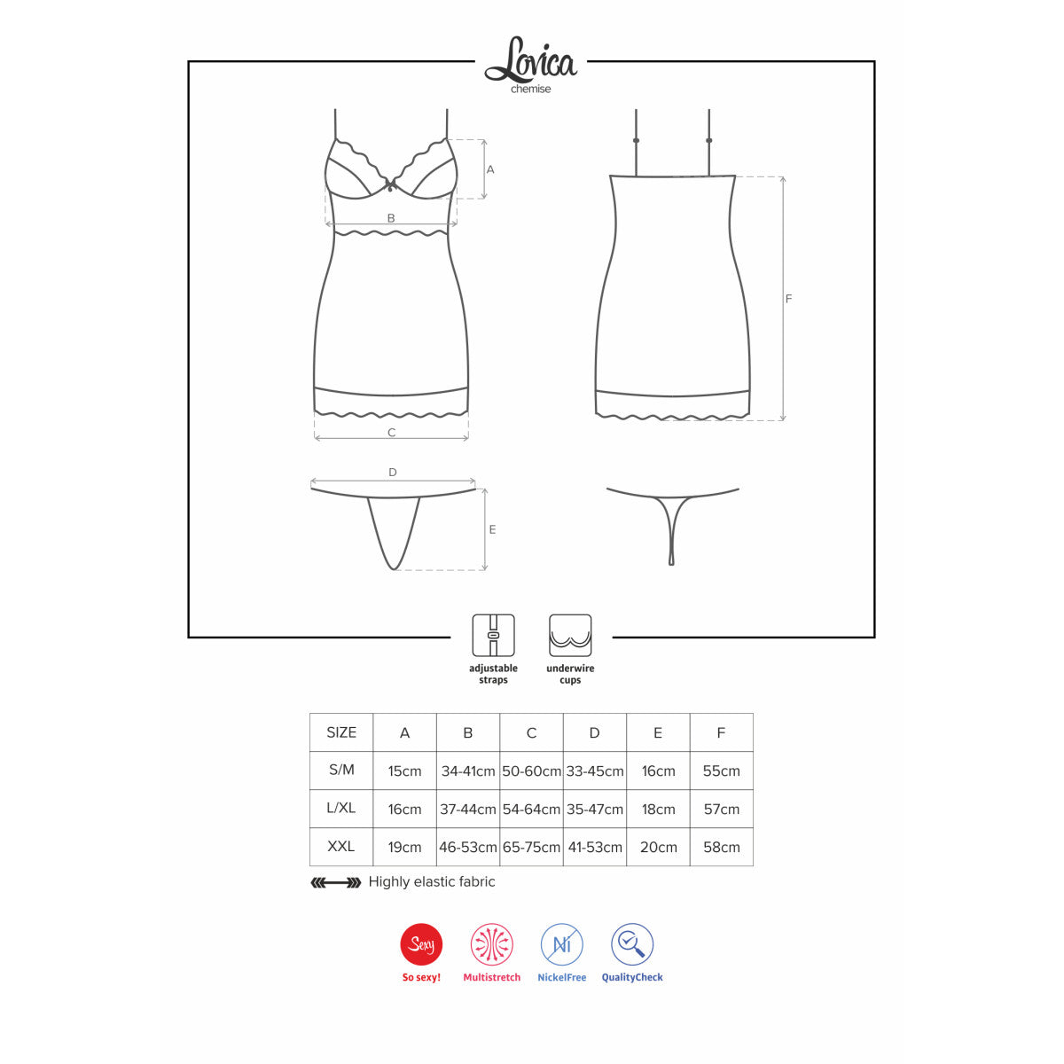 OB Lovica chemise & thong red