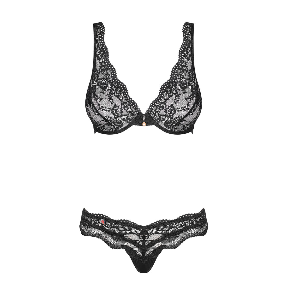 Luvae kanten bh-set – zwart