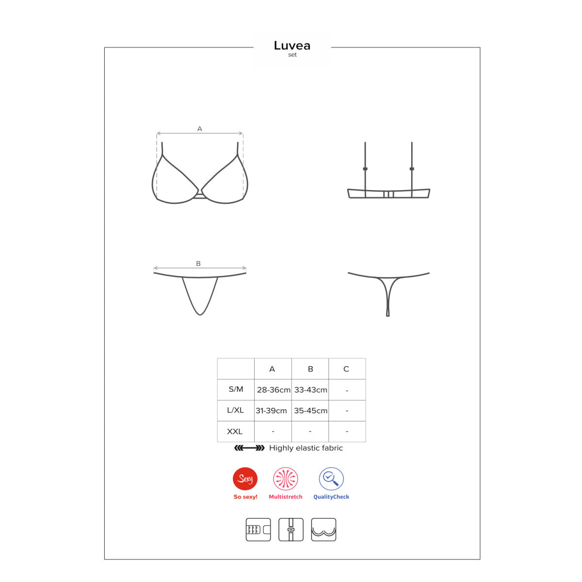 Luvae kanten bh-set – zwart