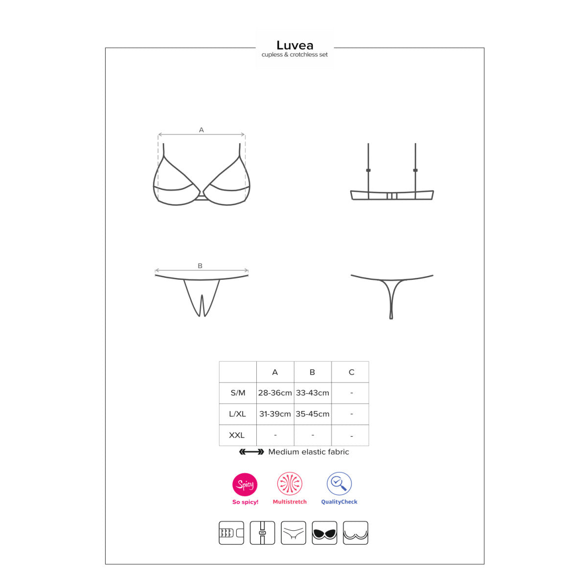 Luvae kanten lingerieset – zwart