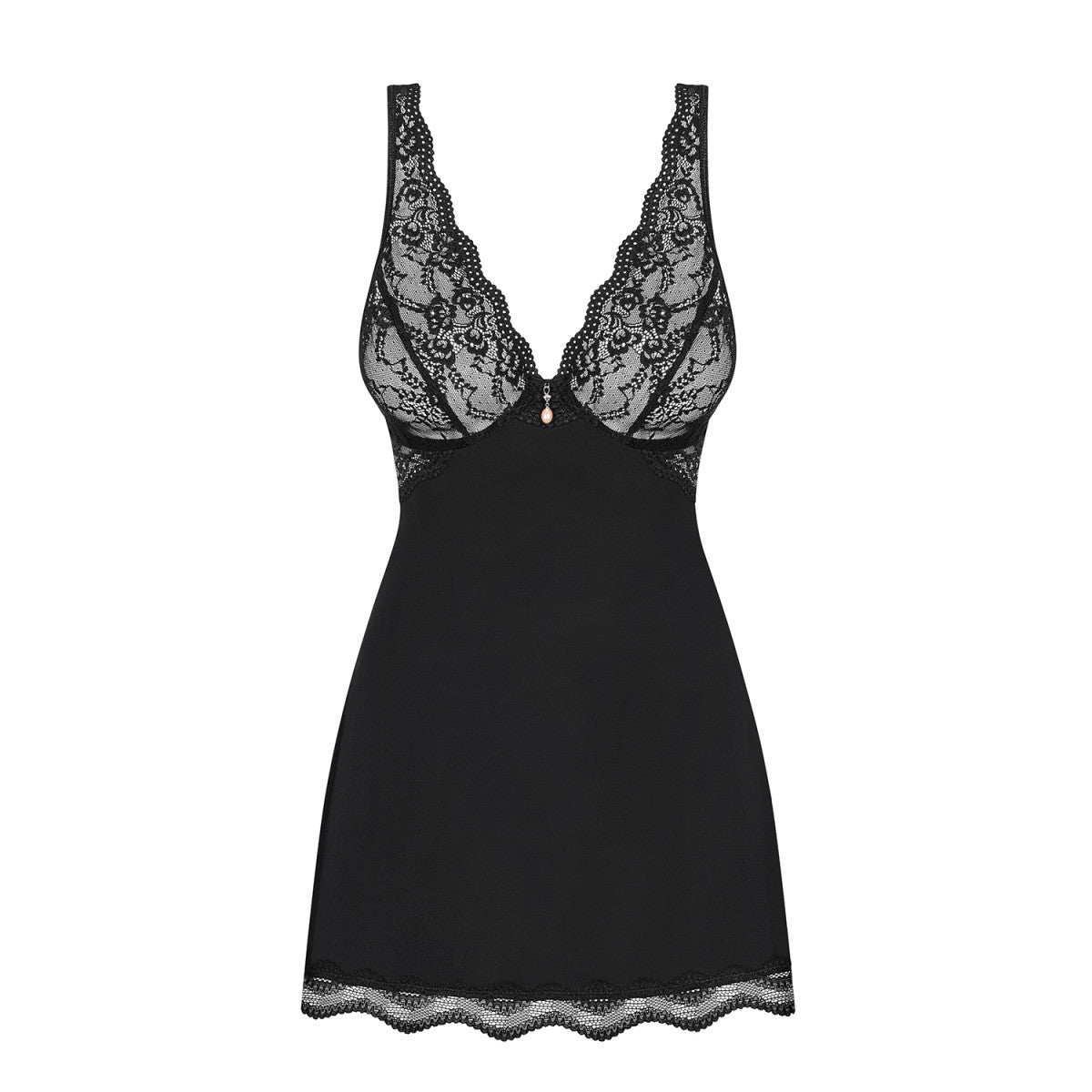 OB Luvae babydoll &amp; string zwart maat Plus