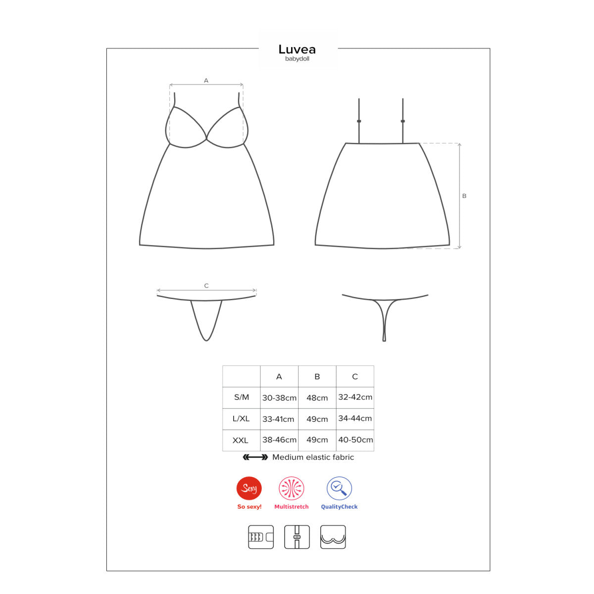 Luvae kanten babydoll – zwart