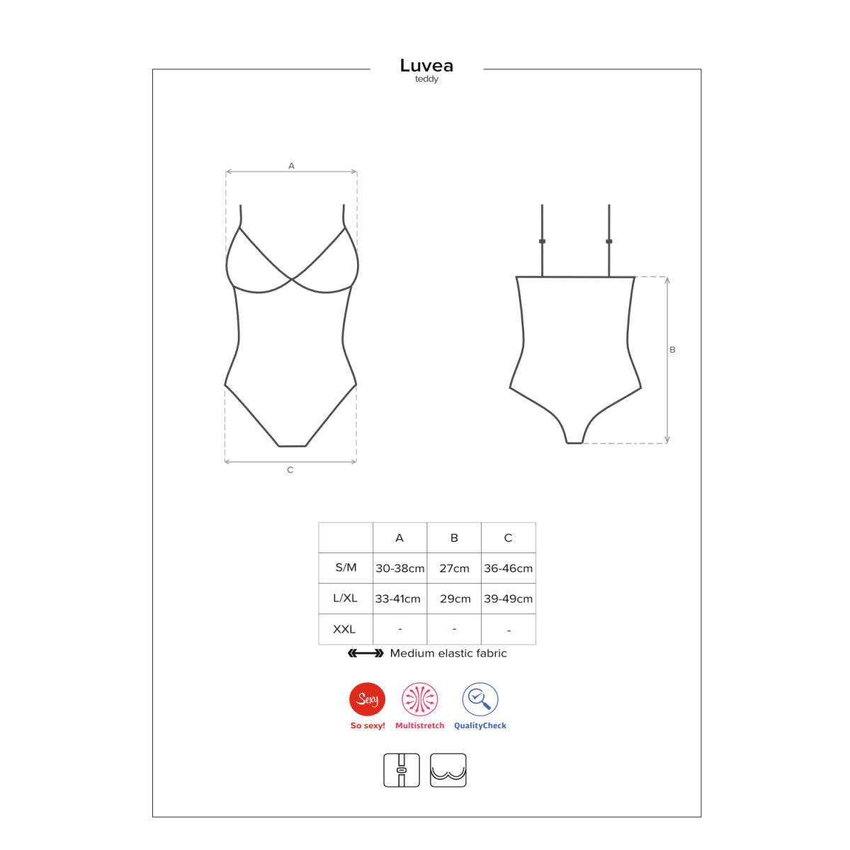 Luvae kanten body – zwart