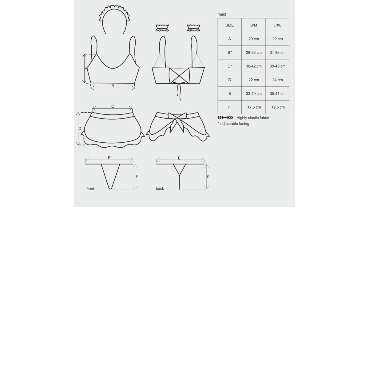 OB Maid 5pcs costume black-white