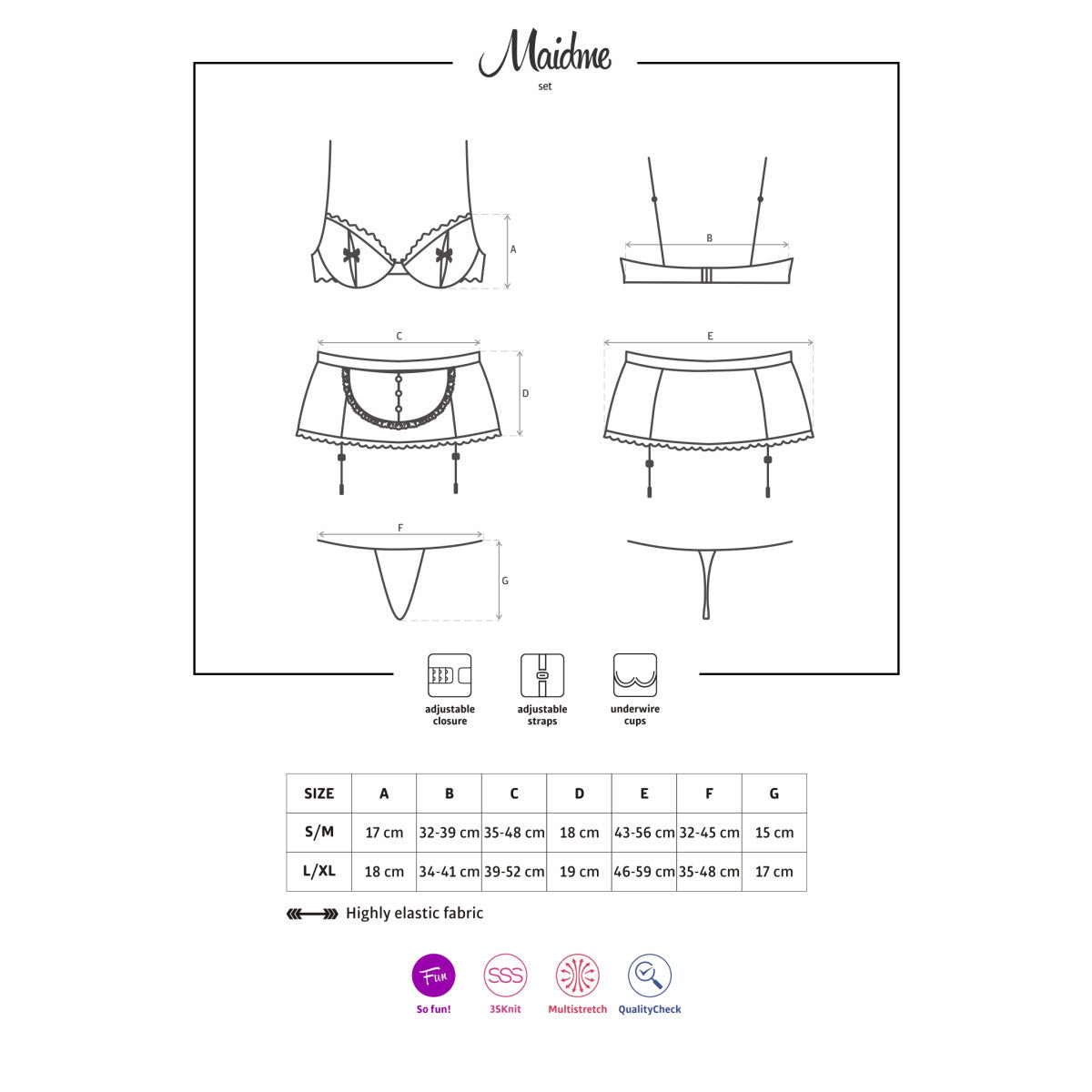 OB Maidme 5pcs set black-white