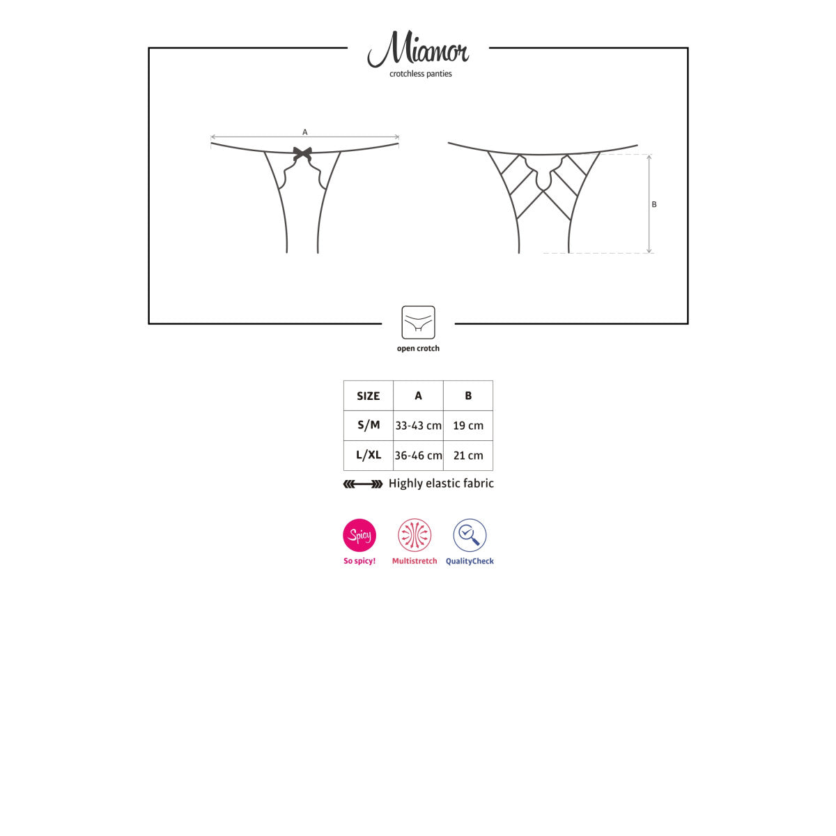 Miamor ouvert-panty – zwart