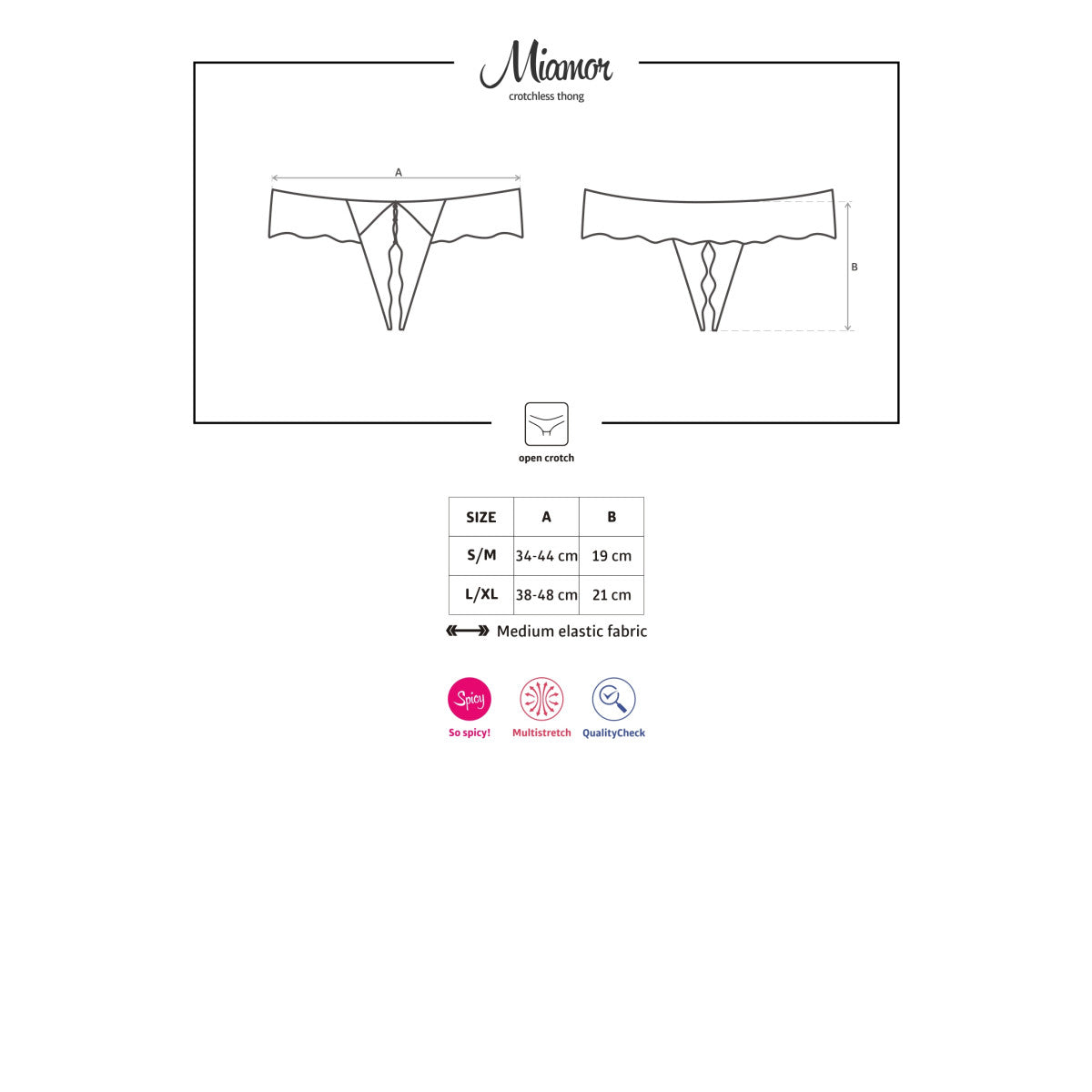 Miamor open lingerie met open kruis – zwart
