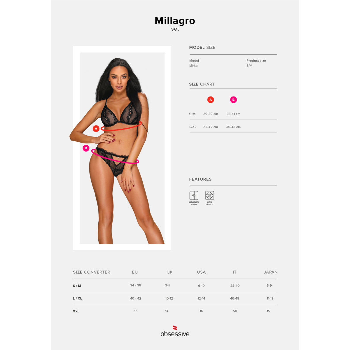 Millagro lingerieset 2-delig – zwart
