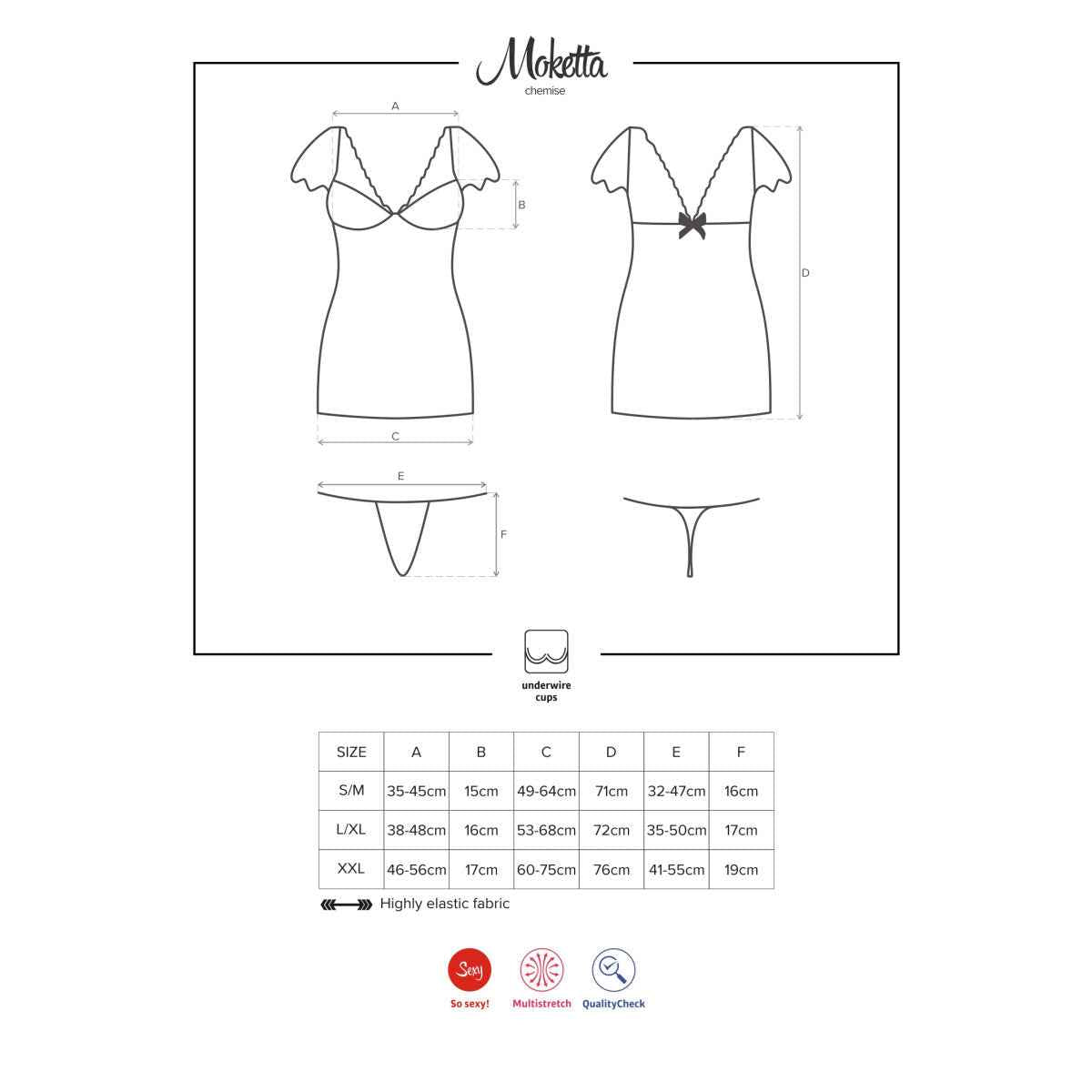 OB Moketta chemise & thong purple