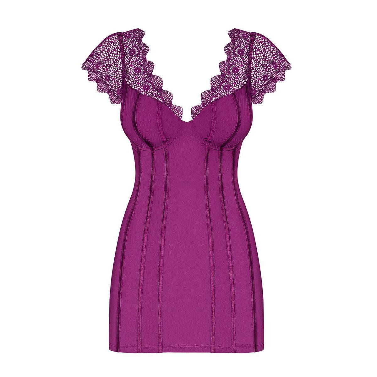 OB Moketta chemise & thong paars â€“ detail 5