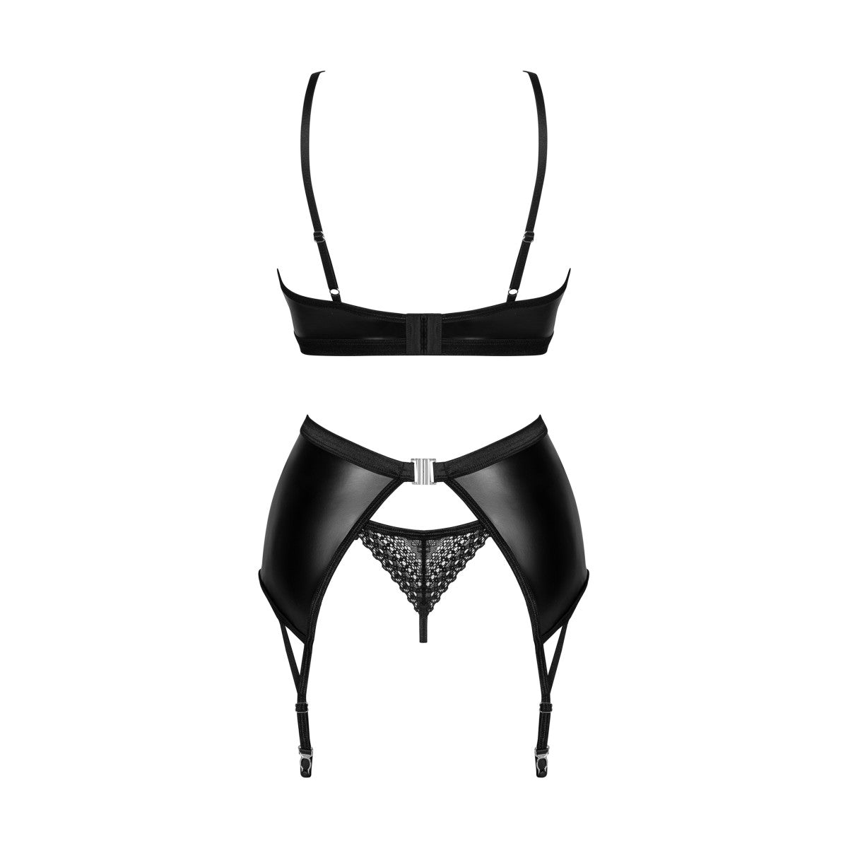 Norides lingerieset wetlook – zwart