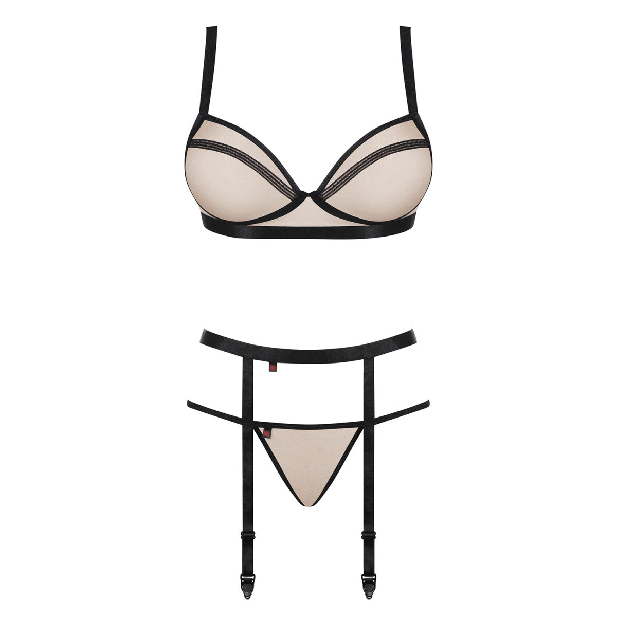 Nudelia lingerieset 3-delig – nude
