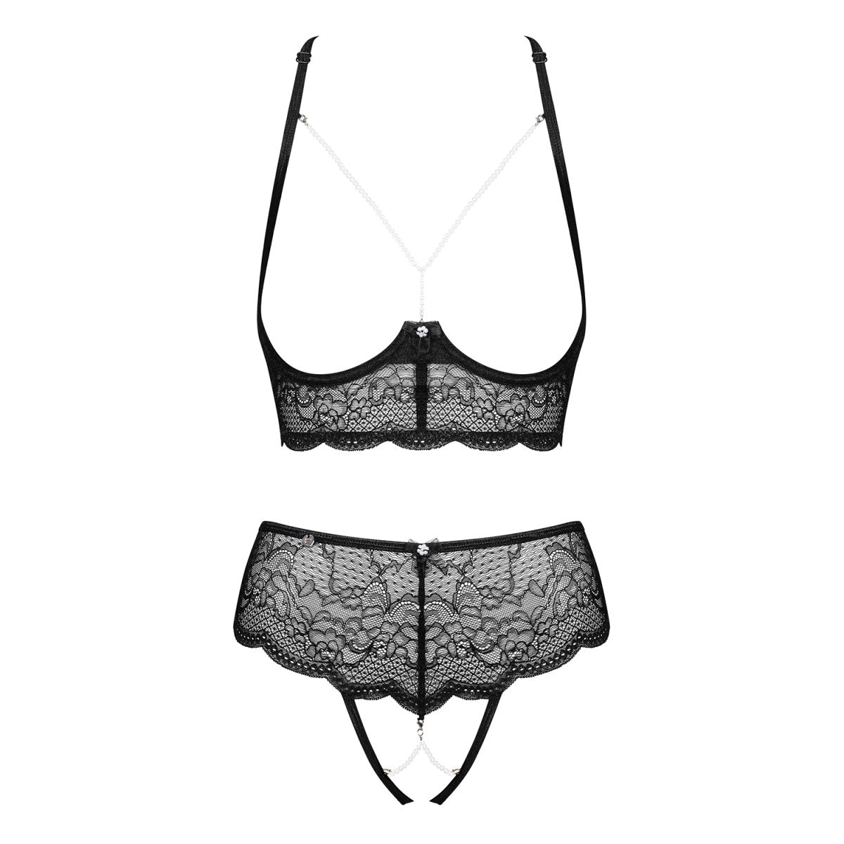 Pearlove open lingerie – zwart