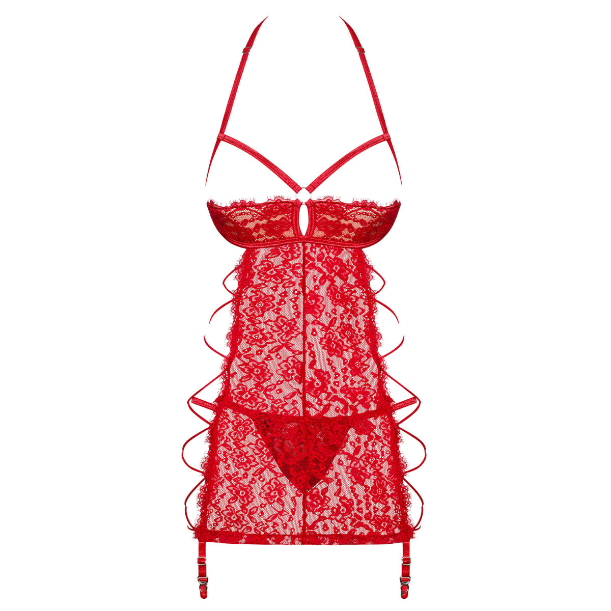 Rediosa kanten babydoll – rood
