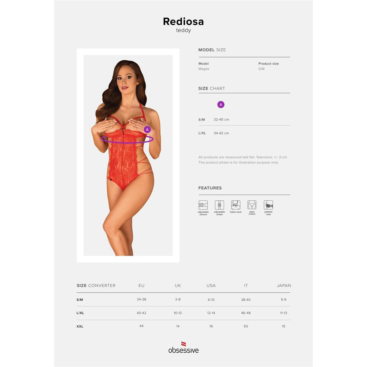 OB Rediosa crotchless teddy red