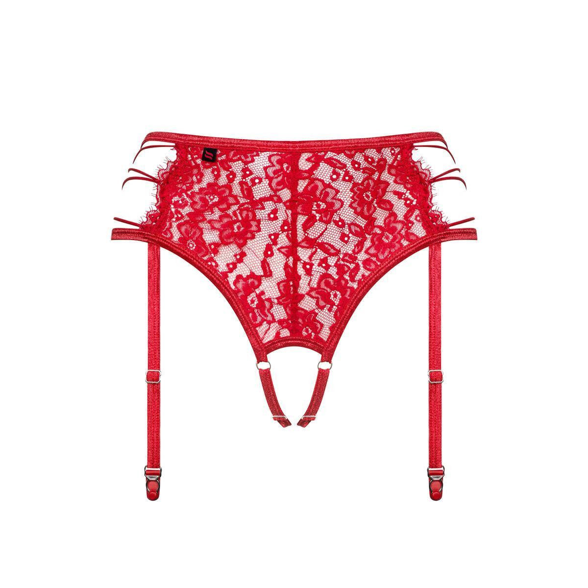Rediosa jarretelgordel met open kruis – rood