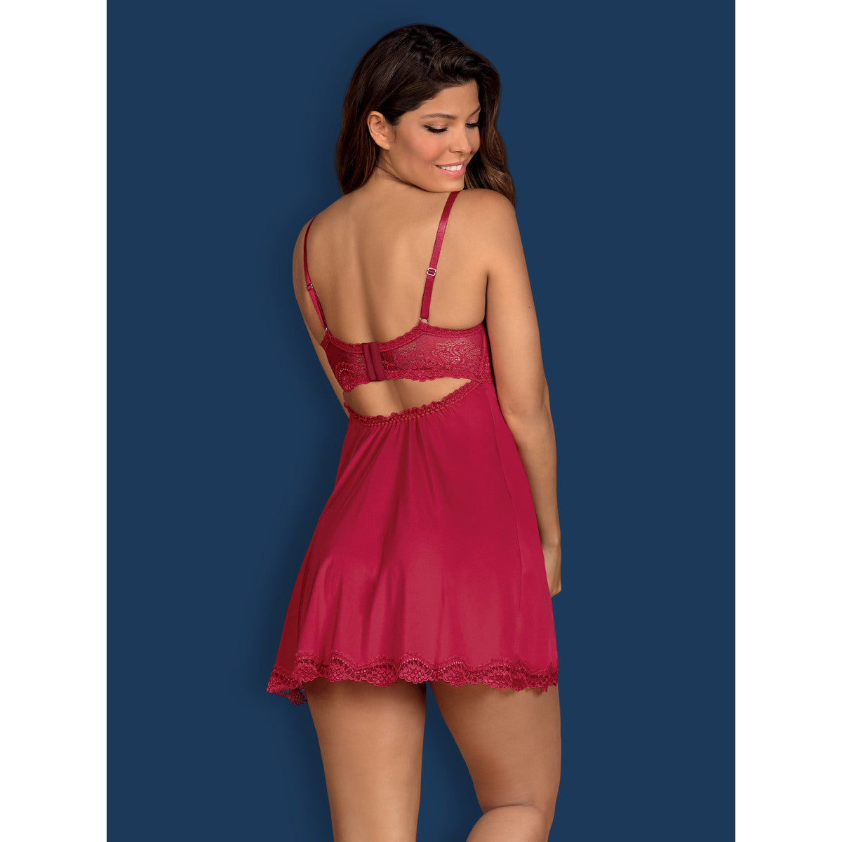 OB Rosalyne babydoll & thong rood