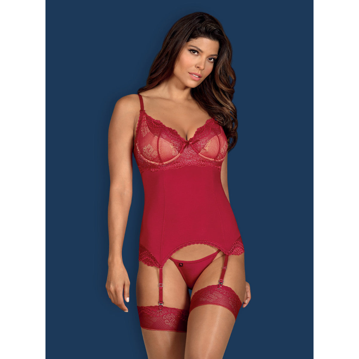 Rosalyne korset met beugels – rood